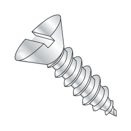 Self-Drilling Screw, #10 X 1-1/2 In, Zinc Plated Steel Flat Head Slotted Drive, 2000 PK